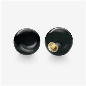 Ball knob with threaded brass insert