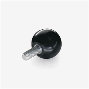 Ball knob, with threaded steel stud